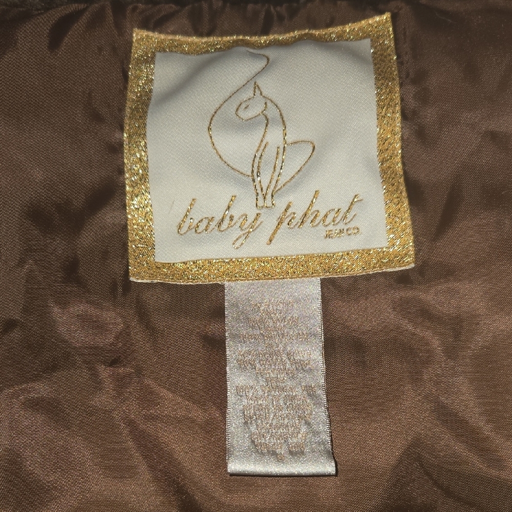 Baby Phat Chocolate Puffer Jacket with Fur Hood - Picture 14 of 14